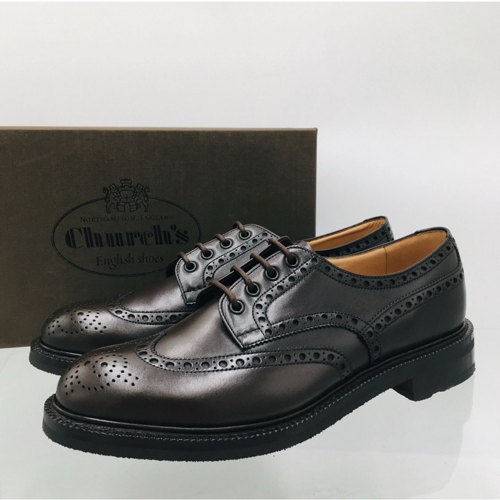 Church's HORSHAM- Burnt Dark Brown Leather Oxfords Shoes Size 12 M